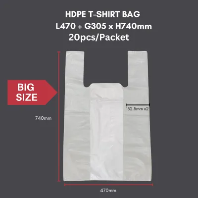 BIO Biodegradable Take Away T-shirt Bags Carrier (Multiple Sizes Available)