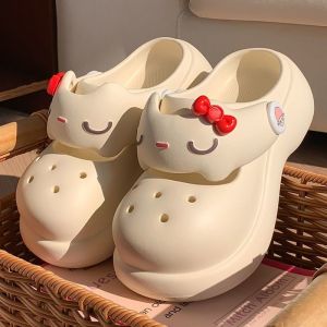 Free Shipping Summer Cute Cartoon Clogs For Women Thick-Soled Non-Slip Height-Increasing Breathable Versatile Home Use Parent-Child Style Closed-Toe Slippers