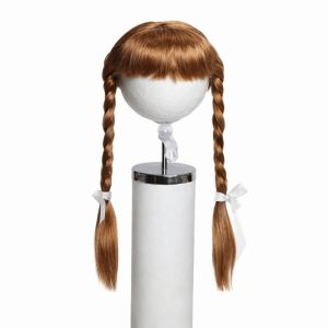 SHENEY with Bangs Pet Wig Braids Adjustable Fit Comfortable To Wear Puppy Kitty Fake Hair Skin-friendly Dressing Up Cats Dogs Cosplay Pigtails Halloween Celebration
