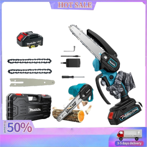 Cordless Makita Chainsaw – Rechargeable 6-Inch Blade Lightweight Perfect for Home and Garden Use