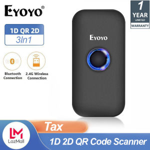 Eyoyo Máy quét mã vạch eyoyo Mini 2.4G không dây 1D 2D 3in1 đầu đọc quét mã vạch QR kết nối có dây qua USB bluetooth cho máy tính bảng iPhone iPad POS Hỗ trợ Windows XP PC Android iOS