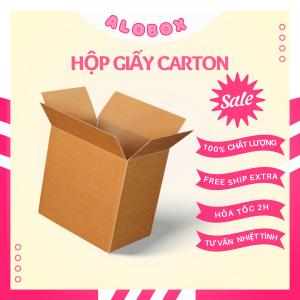 Hộp Giấy Gói Hàng Thức Ăn Hộp Carton Đóng Hàng 10x10x8 cm nắp gập giao nhanh hỏa tốc HCM - Alobox shop PKĐH H1.