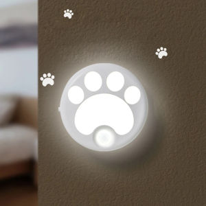 Motion sensor LED night light USB rechargeable cabinet cat paw night lamp bedroom home closet aisle lighting bedside nightlight