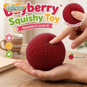 Squishy Stress Relief Ball Toy Bayberry Shape Slow Rising Soft Silicone Sensory Fidget Desk Home Use