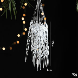 BINLU 12Pcs Acrylic Icicle Christmas Decor Set with Crystal Snowflakes Decoration Angel for Christmas Tree Ornaments Icicles Pendant & Snow Flakes Decorations Perfect Xmas Tree Decor & Crystal Christmas Decorations for Home Display Xmass Decoration