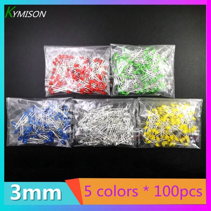 500PCS 5 MM LED Kit 5 Colors With Durable Storage Box