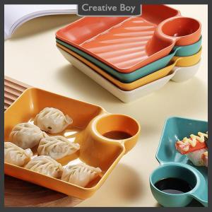 [Creative] 1PCS Vinegar Dish Meal Sushi Dumplings Dish Square PP Snack Plate Dumpling Tray