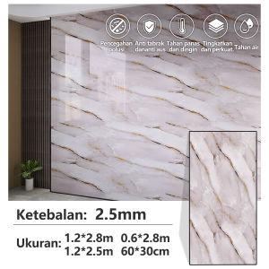 20pcs Wallpaper Dinding Vinyl Marble 30 x 60 cm / Wallpaper Marble Glossy / Vinil Stiker Lantai Marbel Granit Dapur & Kamar Mandi premium anti minyak dan Waterproof