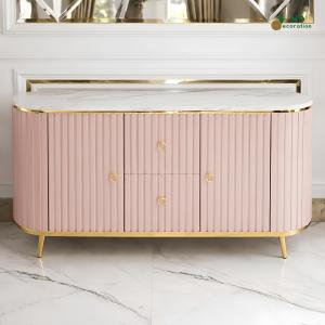ND Decoration - Credenza Lemari Pink Kabinet Buffet Tv Aesthetic Modern Multifungsi