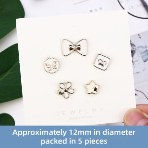 Ka💥  5/10PCS Bros Pin Tanpa Kancing Invisible Dapat Dilepas Untuk Aksesoris Pakaian / Sweater Wanita/Bros Kancing Kelinci Busur Lucu