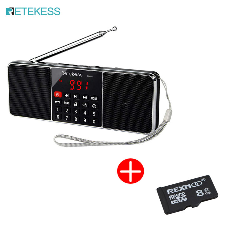 Retekess TR602 Digital Portable Radio AM FM Bluetooth Speaker Stereo AUX  Input MP3 Player TF/SD Card USB Drive Handsfree Call LED Display, for Home  or