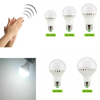 ERANPO LED Sound / Voice Sensor light E27 220V 240V 3W 5W 7W 9W 12W LED Bulb Energy Saving White Automatic Smart Sensor Bulb Light