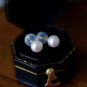 Montagne Jewelry Seawater Pearl 18k Pure Gold Earring Simple Design Elegant Fine Jewellery Natural 5.5-6mm Top Grade Flawless Akoya Seawater Pearl Earrings Stud Earring