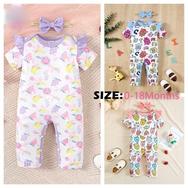 Haasya Kids 1-18 Months Baby Girl Summer Suit Print Jumpsuit With - Main Image