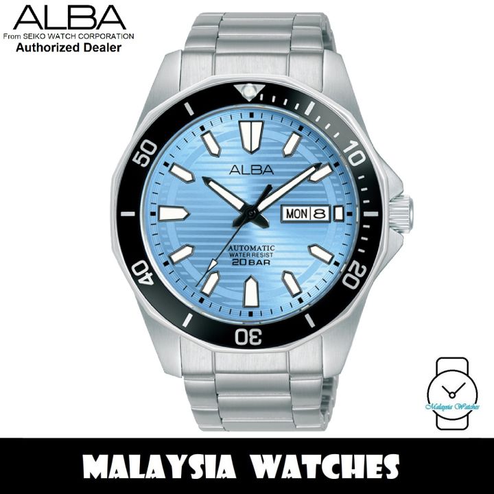 ALBA AL4459X Automatic Ice Blue Dial Stainless Steel Case Strap Men s Watch AL4459 AL4459X1 from SEIKO Watch Corporation Lazada