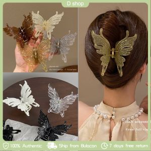 Fashion Korean Style Acrylic Large Butterfly Grip Clip Elegant Temperament Hair Clip Jelly Color Butterfly Big Hair Clip Acrylic Hair Accessory