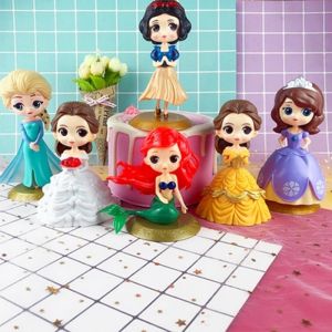 Disney Ice Princess Theme Cake Decoration Elsa Anna Mermaid Sophia Bell Cake Decoration Girls Birthday Party Cake Decoration Childrens Toy Party Birthday Gift