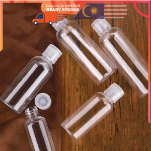 20PCS 10-120ml Plastic PET Lid Lotion Bottles Clear Flip Refillable Empty Plastic Sample Bottle Butterfly Cap Makeup Tool