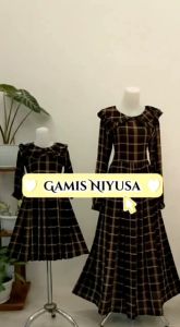 Gamis Motif Kotak/ Gamis Terbaru / Gamis Rayon Cantik / Gamis Bahan Rayon
