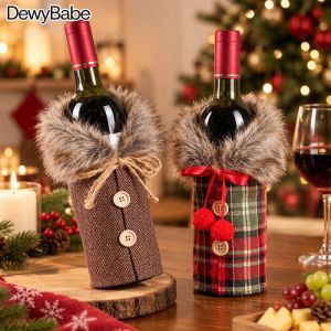 Christmas Wine Bottle Cover 2025 Xmas Home Deco Ornament Gift Navidad Noel Natal New Year 2026