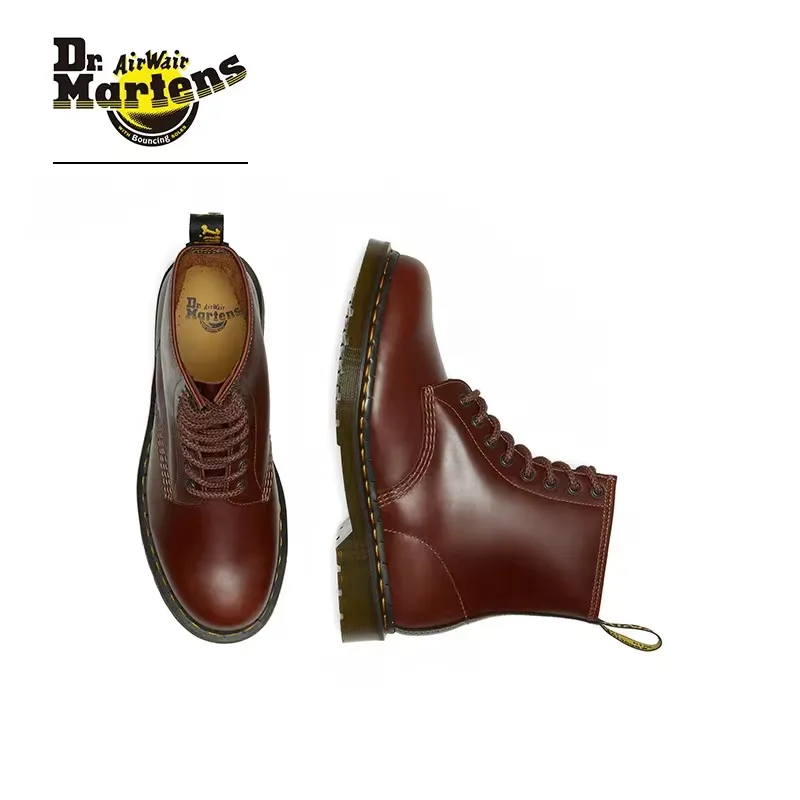 MARTENS 1460 smooth leather cherry red 8-hole Martin boots For - Main Image