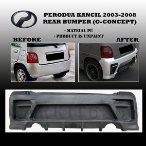 PERODUA KANCIL LAMPU BULAT 2003-2008 (G-CONCEPT) REAR BACK BUMPER ORIGINAL SKIRT BODYKIT (MATERIALPU)