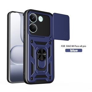 For Xiaomi Poco X8 Pro 5G Case Shockproof Armor Ring Holder Stand Cover for Mi Poco X8Pro Slide Lens Protection Funda