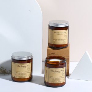 [200g]Soy Wax Classic Brown Glass Candle Jar Scented Aromatherapy Candle Stress Relief and Relax