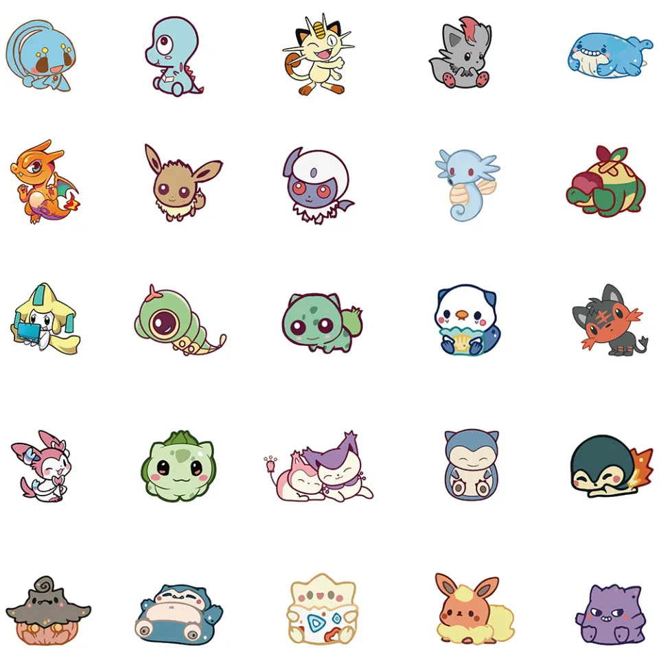 Amyove 60pcs Pokemon Cartoon Stickers Cute Anime Decals For Laptop Water Bottles Skateboard Guitar Other