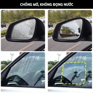 Cặp 2 miếng dán chống bám nước mưa trên kính lái xe ô tô - hình chữ nhật - Phụ Kiện Đồ Chơi Ô Tô Xe Hơi EUNOIA