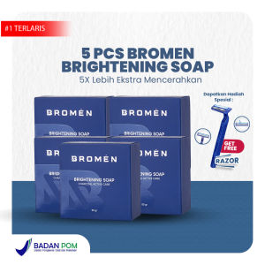 Bromen Sabun Brightening 5pcs Skincare Wajah Anti Jerawat Mencerahkan Kulit Pria Brightening Soap