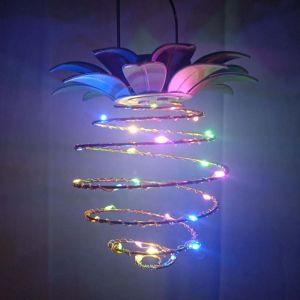 MLADEN Pineapple LED Solar Lights Outdoor Waterproof Hanging Lamp Raya Lampu for Garden Home Park Decor