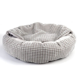 [DANDELION]Dog Bed Hooded Fluffy Orthopedic Round DonutCuddler Anxiety Calming Bed Washable Soft Nonslip Puppy Cat Cave