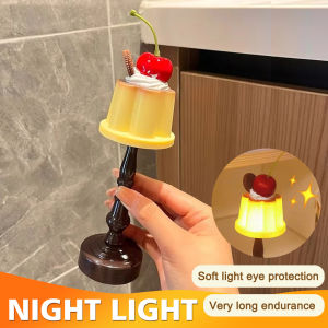 Pudding Night Light LED Desk Lamp Battery Powered Desk Bedside Bedroom Bar Room Decor Atmosphere Sleeping Light Kid Gifts Table Lamp
