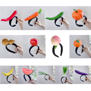 Soft Pepper Headband Funny Hair Hoop Banana Hairband Stuffed Vegetable Hairband Cartoon Costume for Party