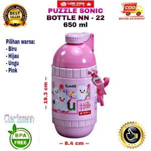 PROMO (Bisa COD) Lion Star Puzzle Sonic Botol Minum Anak-Anak 650 ml NN - 22
