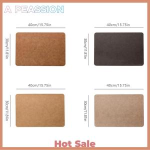 [A Peassion]💖[HOT SALE]🎈🎈 1pcs Light Luxury Solid Leather Placemat Coffee Brown PU Table Mat Waterproof Oilproof Heat-Insulated Plate Bowl Pad Table Decor