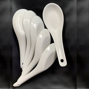 Combo 6 thìa sứ trắng ăn cơm  súp  cháo cao cấp