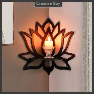 [Creative] 1Pc Lotus Shelf Display Essential Oil Rack Candles Stone Floating Wall Shelf Modern Home Decoration Wall Decor Gift