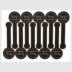100 Pcs/Pack Stickers Long Style Handmade Stickers Food box label sticker Cake Packaging Sealing Labels Black Stickers Business Handmade Gift Stickers