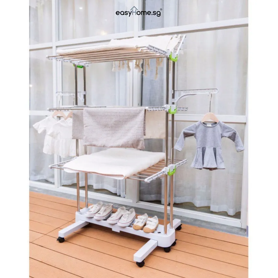 Korean Clothes Rack BR505 Laundry Hanger Shelving Foldable Space