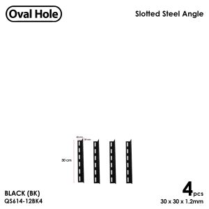New DIY Storage Shelving System 30x30x1.2mm Oval Hole Steel Angle Bars in Black/White - QS614