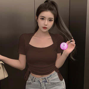 PROMO 3.3 Atasan Wanita Crop Top Serut Lengan Pendek Wanita - Crop Top Wanita Fashion Style 6046