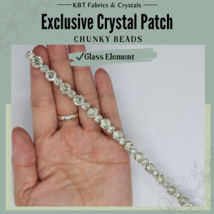 [1pcs] Iron on Exclusive Glass Crystal Patch Manik Tampal Diamond Chunky Beads Manik Baju Nikah DIY Kod 94