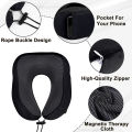 Coslife Portable Travel Neck Pillow for Airplane 100% Pure Memory Foam Travel Pillow for Flight Headrest Sleep. 