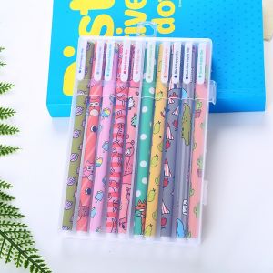 LD-A54 Pulpen Gel Set Warna Warni 10IN1 Pena Cair Motif Karakter / Pena Korea Color Pen Souvenir Set Alat Tulis Sekolah dan Kantor Import