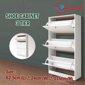 E-Morah XG0030 Shoe Cabinet Minimalist Design Space saving Wooden Modern Shoe Rack Multilayer Shoe Shelf Kabinet Kasut Kayu Mewah