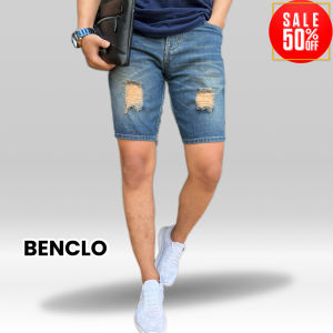 celana pendek jeans sobek benclo/celana pendek sobek benclo jeans model kekinian