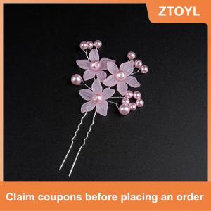 【ZTOYL】 Ngọc Trai Hoa vương miện Frosted tóc trang trí cô dâu cưới handmade trang sức ngọc trai kẹp tóc