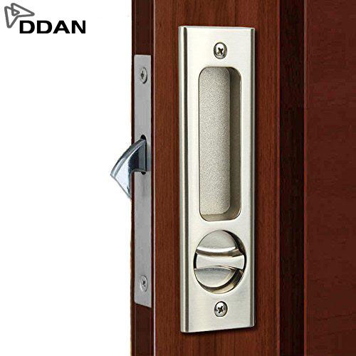 DDAN Sliding Door Lock With Flush Recessed Handle Invisible Barn Wood